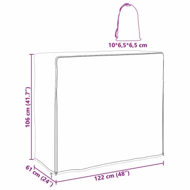vidaXL Κάλυμμα για ξυλιέρα 61x122x106cm Υφασμα Oxford 210D Μαύρο 1 τεμ.