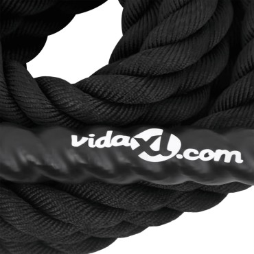 vidaXL Σχοινί Μάχης Μαύρο 9 μ. 6,8 κιλά Πολυεστέρας