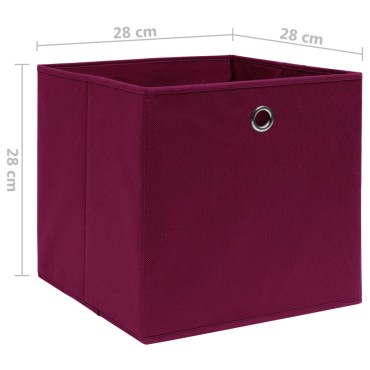 vidaXL Κουτιά Αποθήκευσης 10τεμ Σκ Κόκκινα 28x28x28εκ Ύφασμα Non-woven