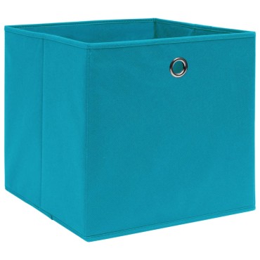 vidaXL Κουτιά Αποθήκευσης 4 τεμ. Γαλάζιο 28x28x28 εκ. Ύφασμα Non-woven