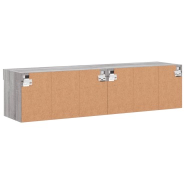 vidaXL Έπιπλα Τηλεόρασης με LED 2 τεμ. Γκρι Sonoma 60x30x30cm