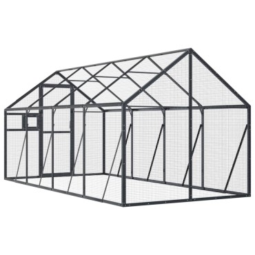 vidaXL Κλουβί Ανθρακί 1,79 x 4 x 1,85 μ. από Αλουμίνιο