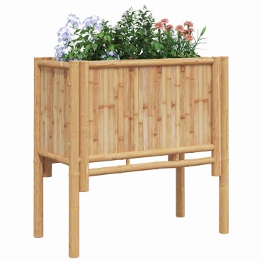 vidaXL Ανεβασμένο Κρεβάτι Καφέ 70 x 35 x 70 εκ. Μπαμπού