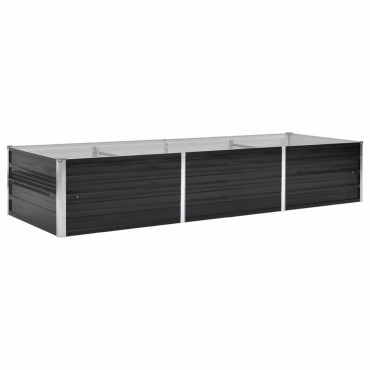 vidaXL Ζαρντινιέρα Υπερυψωμένη Ανθρακί 240x80x45 εκ. Γαλβαν. Χάλυβας