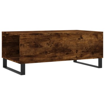 vidaXL Τραπεζάκι Σαλονιού Καπνιστή Δρυς 90x50x36,5cm Επεξεργ. Ξύλο 1 τεμ.