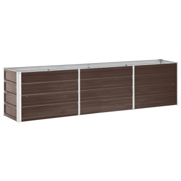 vidaXL Ζαρντινιέρα Υπερυψωμένη Καφέ 240x40x45 εκ. Γαλβανισμ. Χάλυβας