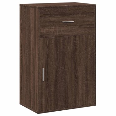 vidaXL Ραφιέρα με Ντουλάπια Καφέ Δρυς 56,5x39x90cm Επεξεργασμένο Ξύλο 1 τεμ.