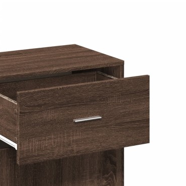 vidaXL Ραφιέρα με Ντουλάπια Καφέ Δρυς 56,5x39x90cm Επεξεργασμένο Ξύλο 1 τεμ.
