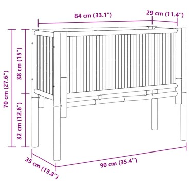 vidaXL Ανεβασμένο Κρεβάτι Καφέ 90 x 35 x 70 εκ. Μπαμπού