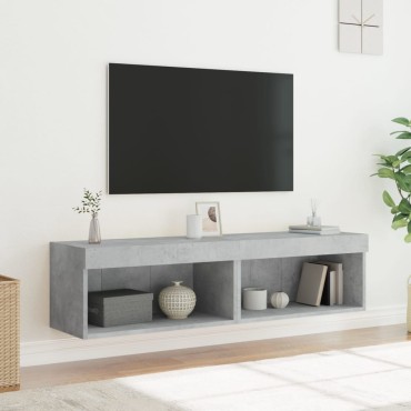 vidaXL Έπιπλα Τηλεόρασης με LED 2 τεμ. Γκρι Σκυροδέματος 60x30x30cm