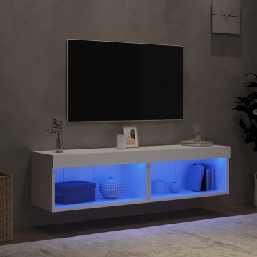 vidaXL Έπιπλα Τηλεόρασης με LED 2 τεμ. Λευκά 60x30x30cm