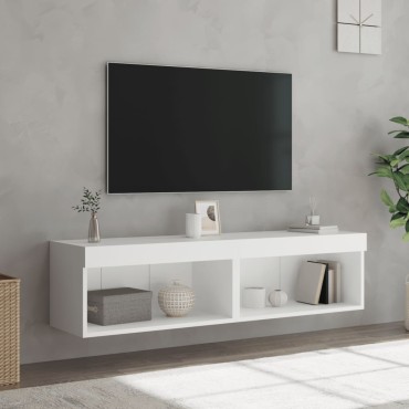 vidaXL Έπιπλα Τηλεόρασης με LED 2 τεμ. Λευκά 60x30x30cm