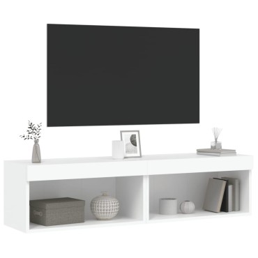 vidaXL Έπιπλα Τηλεόρασης με LED 2 τεμ. Λευκά 60x30x30cm