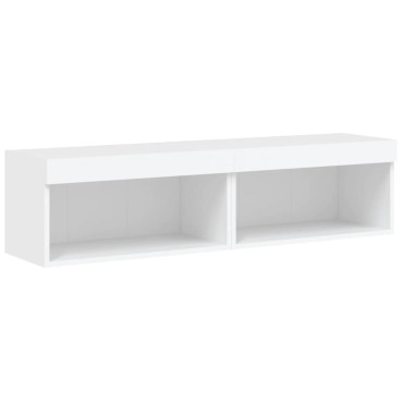vidaXL Έπιπλα Τηλεόρασης με LED 2 τεμ. Λευκά 60x30x30cm