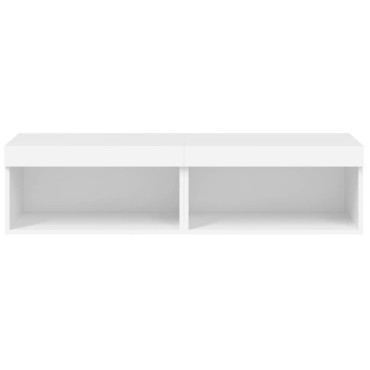 vidaXL Έπιπλα Τηλεόρασης με LED 2 τεμ. Λευκά 60x30x30cm