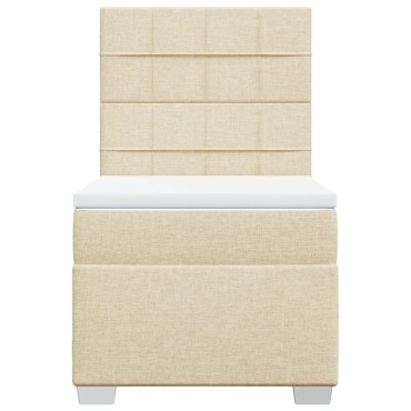 vidaXL Κρεβάτι Boxspring με Στρώμα Κρεμ 80 x 200 εκ. Υφασμάτινο