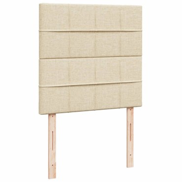 vidaXL Κρεβάτι Boxspring με Στρώμα Κρεμ 80 x 200 εκ. Υφασμάτινο