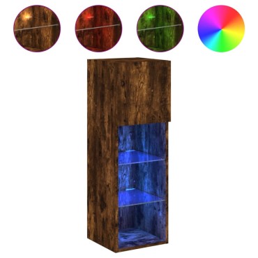vidaXL Έπιπλο Τηλεόρασης με LED Καπνιστή Δρυς 30,5x30x90cm
