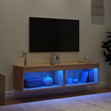 vidaXL Έπιπλα Τηλεόρασης με LED 2 τεμ. Sonoma Δρυς 60x30x30cm