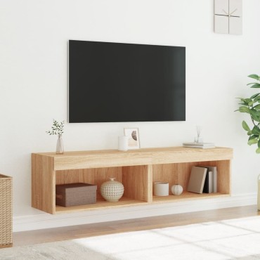 vidaXL Έπιπλα Τηλεόρασης με LED 2 τεμ. Sonoma Δρυς 60x30x30cm