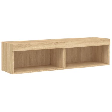 vidaXL Έπιπλα Τηλεόρασης με LED 2 τεμ. Sonoma Δρυς 60x30x30cm