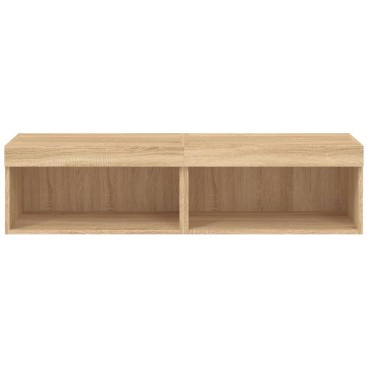 vidaXL Έπιπλα Τηλεόρασης με LED 2 τεμ. Sonoma Δρυς 60x30x30cm
