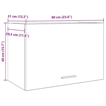 vidaXL Κρεμαστό Ντουλάπι "Lyon" Γκρι Σκυρόδεμα 60x31x40cm από Τεχνητό Ξύλο 1 τεμ.