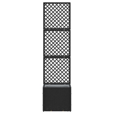vidaXL Γλάστρα με πέργκολα κήπου Μαύρο 35 x 30 x 135 εκ. Μέταλλο