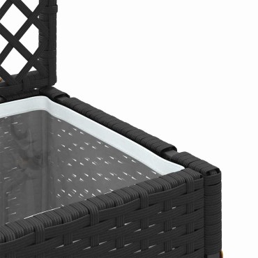 vidaXL Γλάστρα με πέργκολα κήπου Μαύρο 35 x 30 x 135 εκ. Μέταλλο