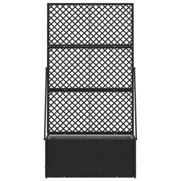 vidaXL Γλάστρα με πέργκολα κήπου Μαύρο 70 x 30 x 135 cm Μέταλλο