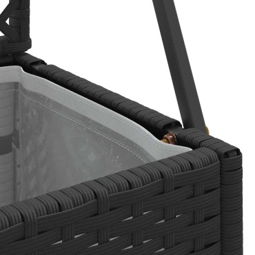 vidaXL Γλάστρα με πέργκολα κήπου Μαύρο 70 x 30 x 135 cm Μέταλλο