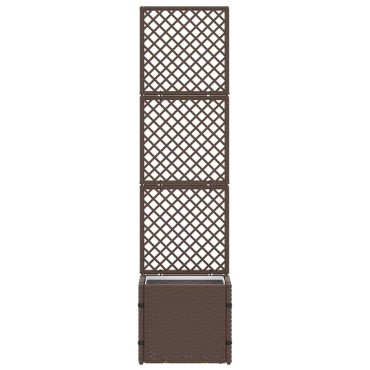 vidaXL Γλάστρα με πέργκολα κήπου Καφέ 35 x 30 x 135 εκ. Μέταλλο
