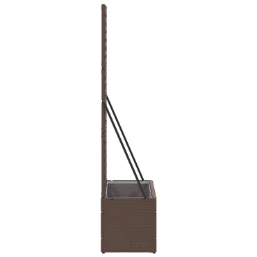 vidaXL Γλάστρα με πέργκολα κήπου Καφέ 70 x 30 x 135 cm Μέταλλο