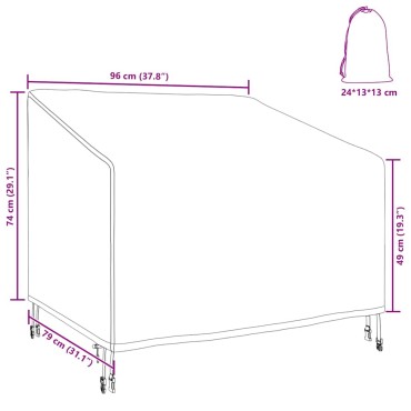 vidaXL Κάλυμμα Κήπου για Καρέκλα 96x79x74cm Ύφασμα Oxford 210D 1 τεμ.