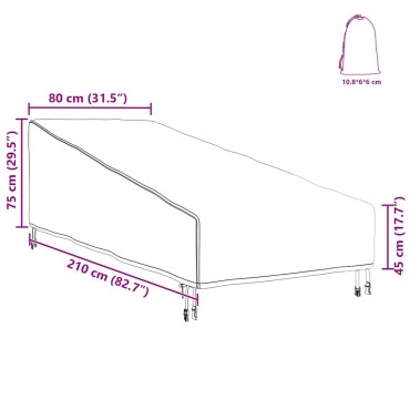 vidaXL Κάλυμμα Επίπλων Εξωτερικού Χώρου 210x80x75cm Ορθογώνιος 1 τεμ.