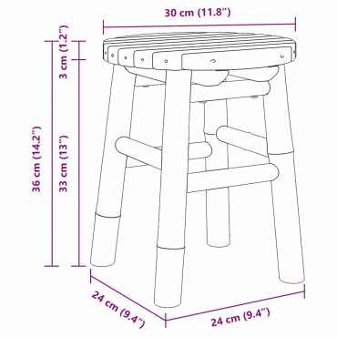 vidaXL Σκαμνί Φυσικό Μπαμπού 30x30x36cm Μπαμπού