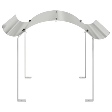 vidaXL Καπέλο τζακιού Ασημί 59,5 x 50 x 36,5 cm Ανοξείδωτο ατσάλι