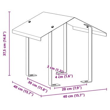 vidaXL Καπνοδόχος Ασημί 40 x 40 x 37,5 εκ Ανοξείδωτο ατσάλι
