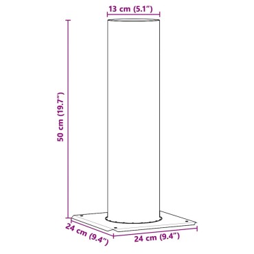 vidaXL Επέκταση Κεφαλής Καμινάδας Ασημί 24 x 24 x 50 εκ.