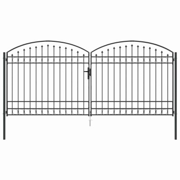 vidaXL Πύλη Φράχτη ASSEN 401 x 224,5 εκ. Ατσάλι Γκρι Κλειδώσιμο