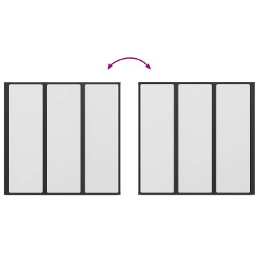 vidaXL Διαχωριστικό ντους Μαύρο 120 x 2 x 117 εκ Αλουμίνιο