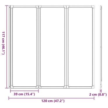 vidaXL Διαχωριστικό ντους Μαύρο 120 x 2 x 117 εκ Αλουμίνιο