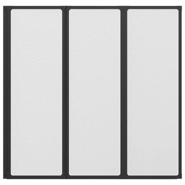 vidaXL Διαχωριστικό ντους Μαύρο 120 x 2 x 117 εκ Αλουμίνιο