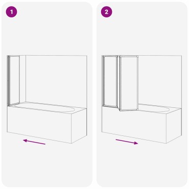 vidaXL Διαχωριστικό ντους Μαύρο 120 x 2 x 117 εκ Αλουμίνιο