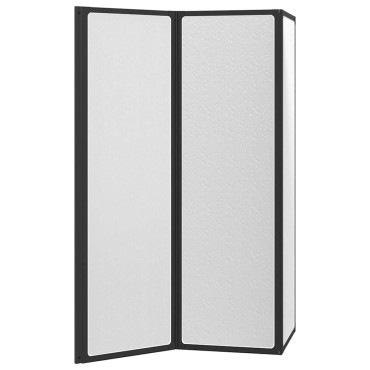 vidaXL Διαχωριστικό ντους Μαύρο 132 x 2 x 140 εκ Αλουμίνιο και PP