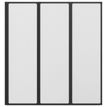 vidaXL Διαχωριστικό ντους Μαύρο 132 x 2 x 140 εκ Αλουμίνιο και PP