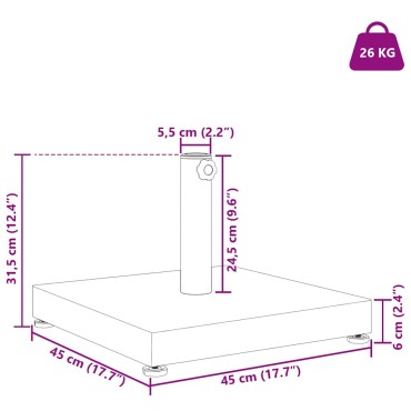 vidaXL Βάση ομπρέλας Μαύρο 45 x 45 x 31,5 εκ.