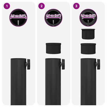vidaXL Βάση ομπρέλας 24.6 kg Μαύρο Γύρος