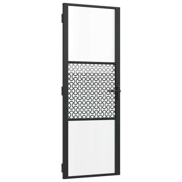 vidaXL Γυάλινη πόρτα Μαύρο 76 x 3,5 x 201,5 εκ Αλουμίνιο