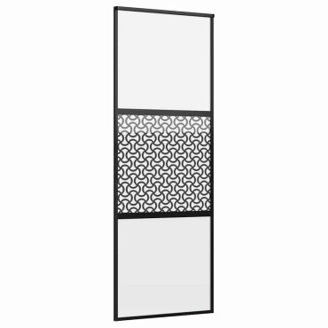 vidaXL Γυάλινη πόρτα Μαύρο 76 x 2 x 205 εκ. Αλουμίνιο